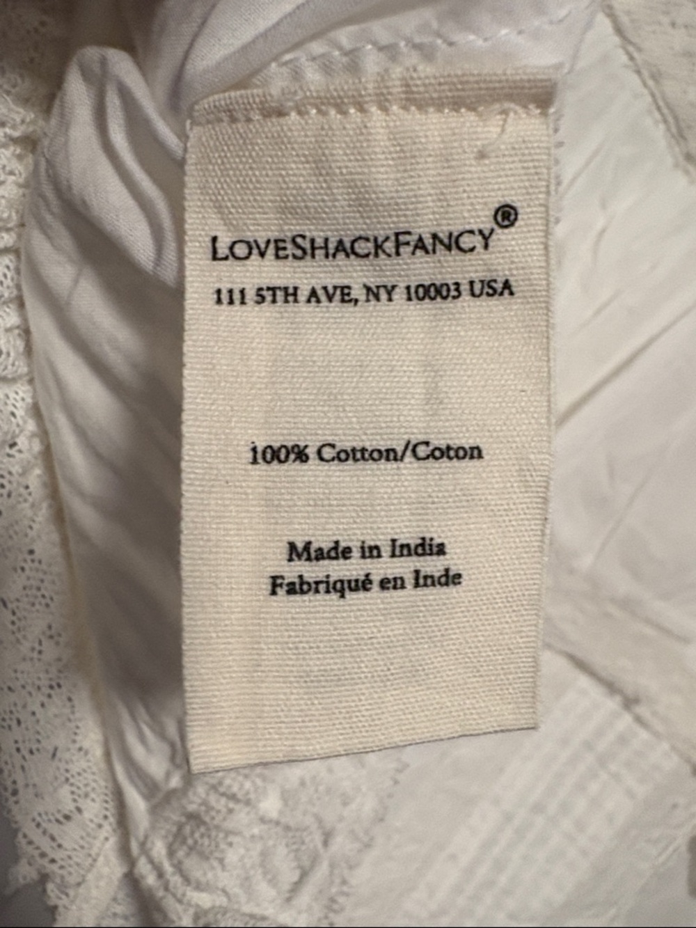 NWT [LoveShackFancy] Nora Heritage White Flutter Crop Top Women's Multiple Sizes - Picture 13 of 14